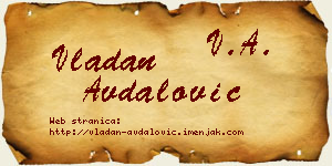 Vladan Avdalović vizit kartica